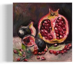 Original painting-Pomegranate& Figs 20cm