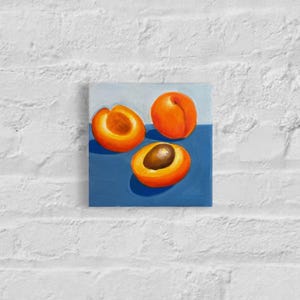 Peaches-Mini Oil Painting on canvas 15 cm