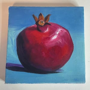 Pomegranate Original Mini Oil Painting on Canvas