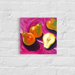 Poires-Fruit art-peinture contemporaine sur panneau/toile