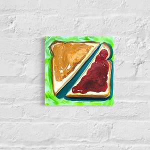 Sandwich au beurre de cacahuète et à la confiture - Peinture acrylique originale sur toile