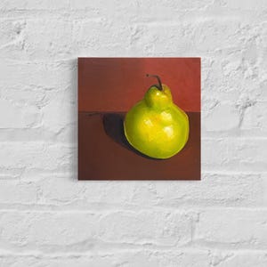 Poire - Art contemporain - Peinture à l'huile originale sur toile