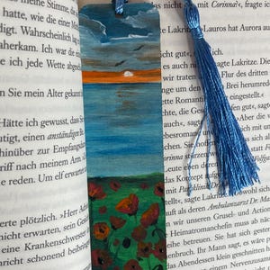 Marque-page paysage avec coquelicots