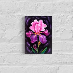 Fleur d'iris - Peinture acrylique originale sur toile