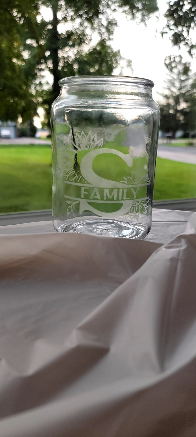 Etched Candles, Etched Containers, Personalized Etching, Reverse