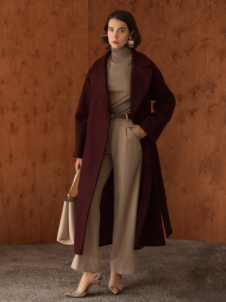 Winter Holiday Oversized Coat Burgundy main image 0