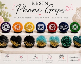 Resin Phone Grip | Handmade Boho Phone Accessory | Cute Gift for Her