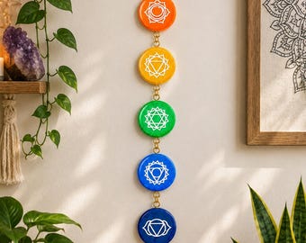 Resin Chakra Wall Hanging | 7 Chakra Healing Decor | Reiki Yoga Studio Gift