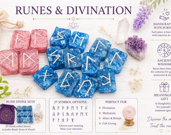 Resin Rune Stone Set | Handmade Divination Tool | Witchy Altar Gift for Wiccan