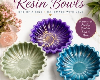 Resin Trinket Bowl | Jewelry Catchall Dish | Handmade Vanity Decor