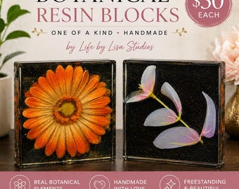 Botanical Resin Block | Pressed Flower Paperweight | Nature Lover Gift