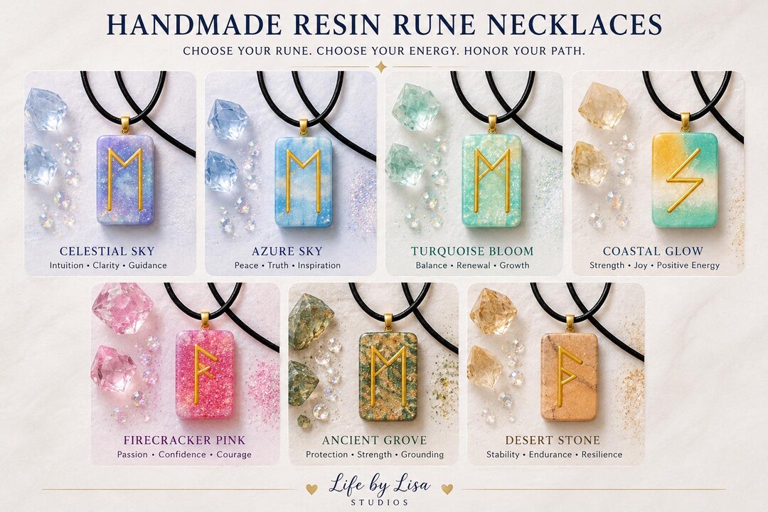 Resign Rune Handmade Resin Rune Necklace - Etsy