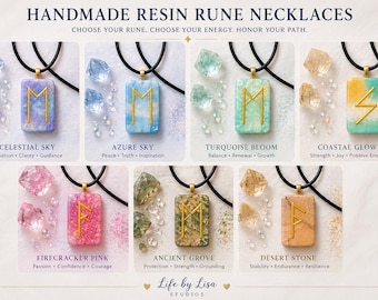 Handmade Resin Rune Necklace