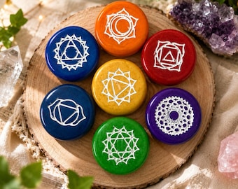 Resin Chakra Stone Set | 7 Chakra Healing Crystals | Reiki Meditation Gift
