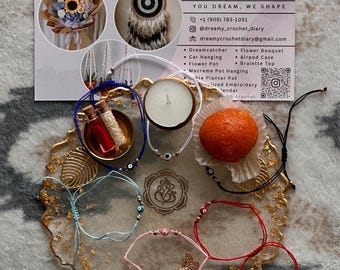 Braccialetto Rakhi contro il malocchio / Braccialetto di protezione unisex regolabile, regalo Raksha Bandhan fatto a mano, Rakhi personalizzato per fratello o sorella