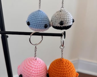 Crochet Plush Keychain | Handmade Shark Keychain | Cute Orange Amigurumi Bag Charm | Animal Keyring | Small Gift for Her, Kids Toy cute gift