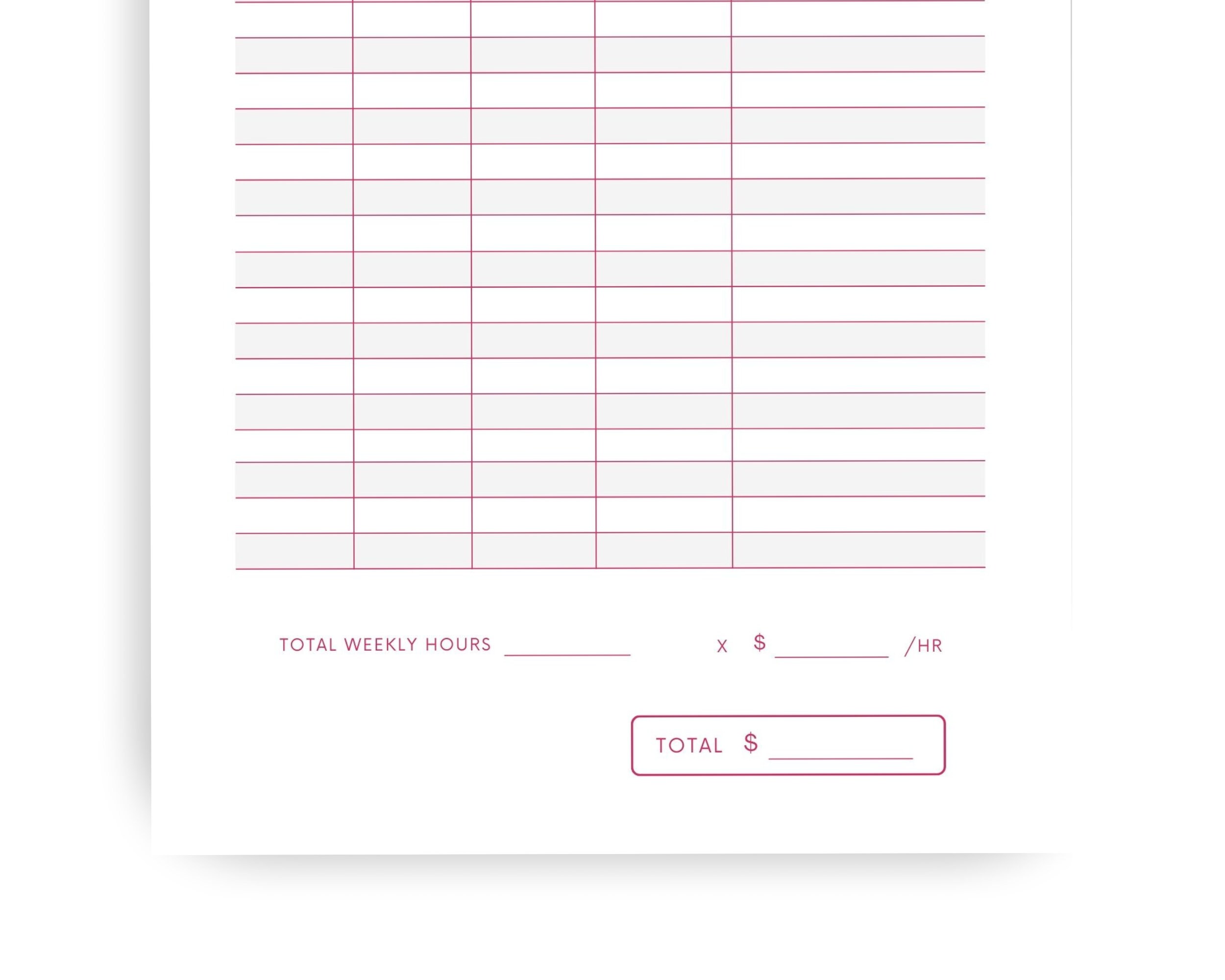 Weekly Time Sheet | Minimalist Time Sheet | Printable | Instant ...