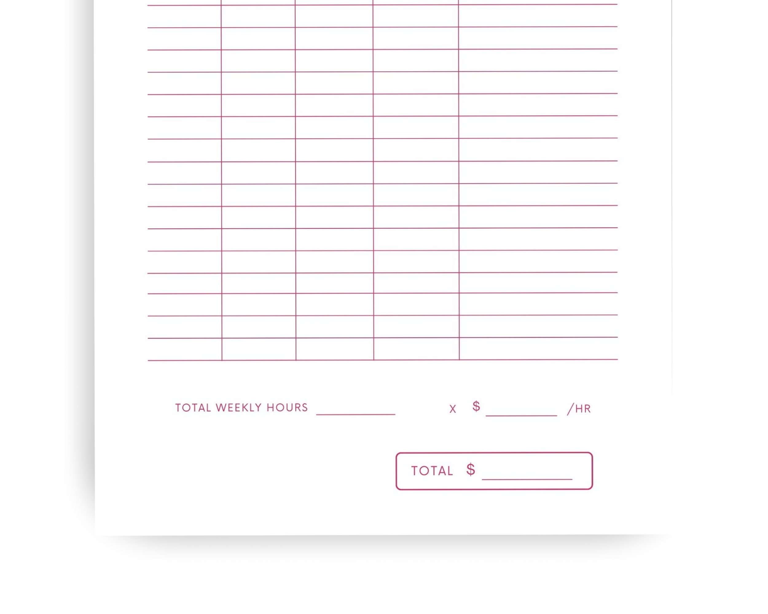Weekly Time Sheet | Minimalist Time Sheet | Printable | Instant ...