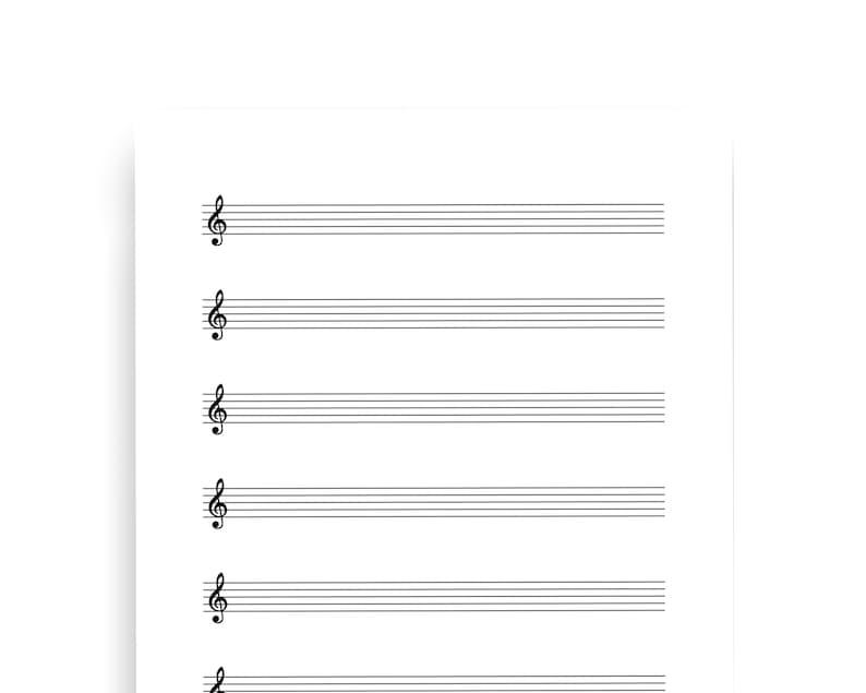 Blank Sheet Music Printable Staff Paper Treble Clef Staff Paper