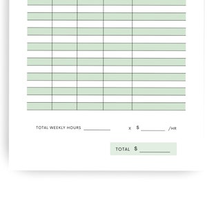 Weekly Time Sheet | Minimalist Time Sheet | Printable | Instant ...