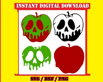 Poison Apple svg, Snow White, Evil Queen, Villain, svg, png, dxf, jpeg, Digital Download, Cut File, Cricut, Silhouette, Glowforge