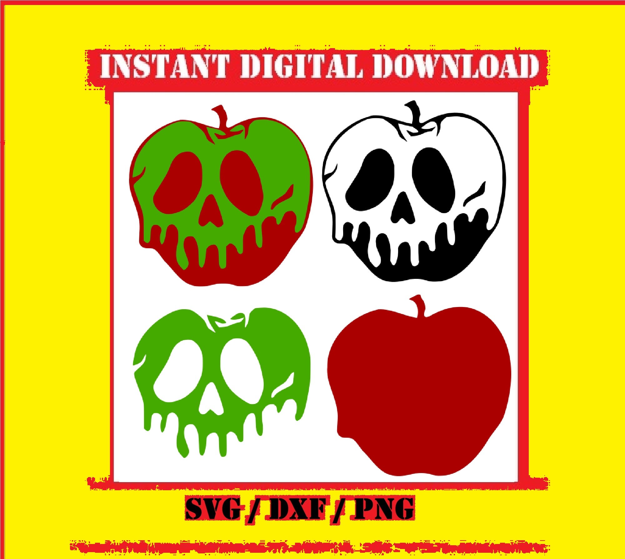 Poison Apple Svg, Snow White, Evil Queen, Villain, Svg, Png, Dxf, Jpeg