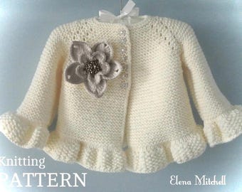 Knitting PATTERN # 59 Baby Jacket Knitted Baby Cardigan Knit Baby Girl Jacket Baby Sweater Knitting Pattern in English PDF