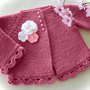 Knitting PATTERN # 42 Knitted Baby Cardigan Baby Girl Jacket Knitted Baby Coat Knitting PATTERN Knit Baby Jacket Pattern ( PDF in English )