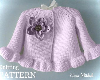 Knitting PATTERN # 59 Baby Jacket Knitted Baby Cardigan Knit Baby Girl Jacket Baby Sweater Knitting Pattern in English PDF