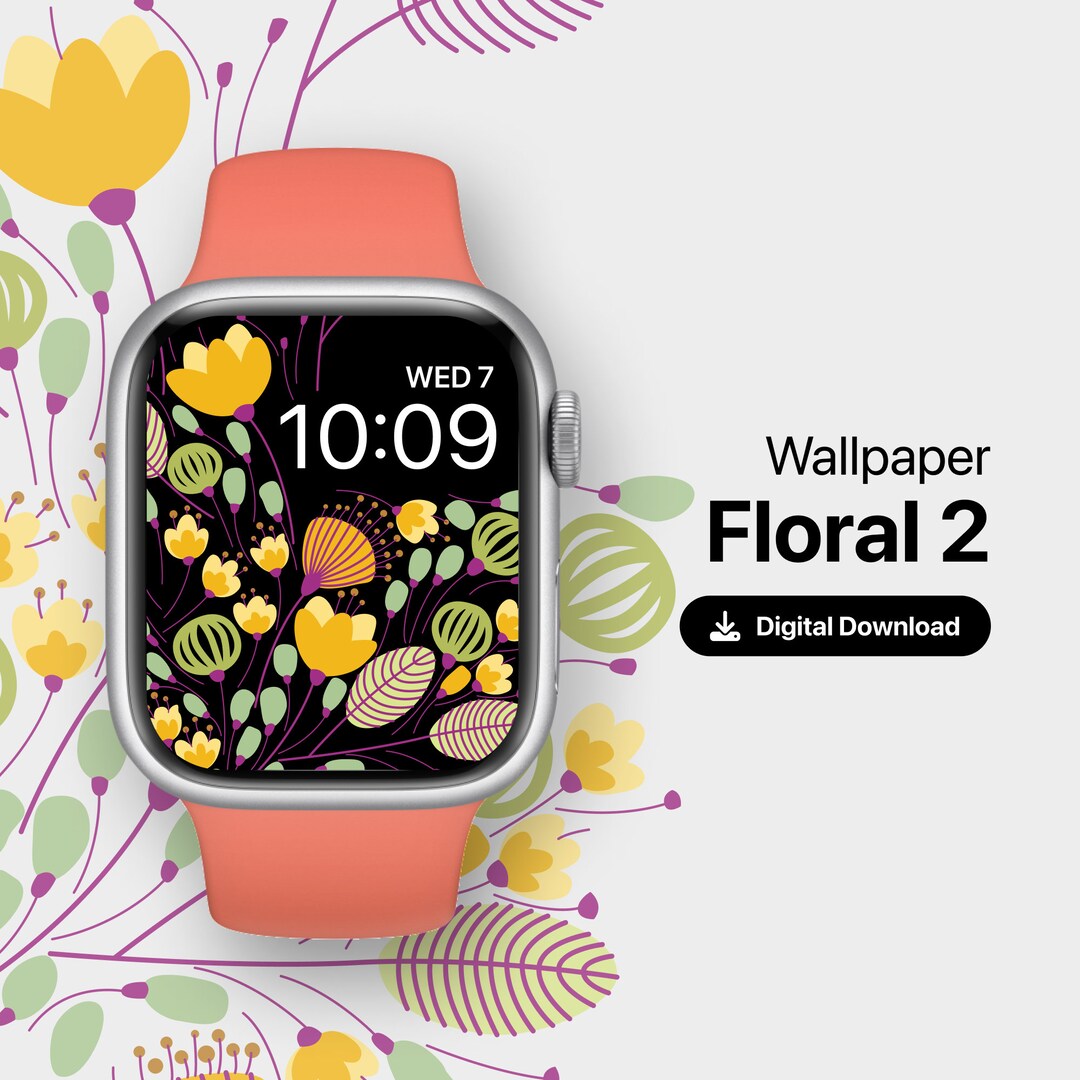 Apple Watch Wallpaper, Floral Apple Watch Design, Apple Watch Digital