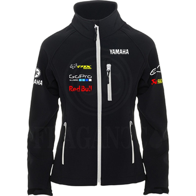 Yama softshell windbreaker jacket, with motor logos for bikers. Personalized with 1st quality textile vinyl. image 6