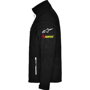 Hon softshell windbreaker jacket with motor logos for bikers. Personalized with 1st quality textile vinyl. image 4