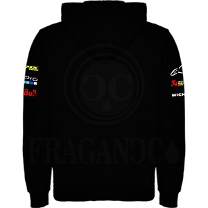 Sudadera Hon con o sin capucha y con o sin bolso tipo canguro con logos personalizados del mundo motor. Nombre personalizado a elegir. imagen 2