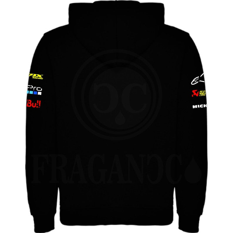 Sudadera Hon con o sin capucha y con o sin bolso tipo canguro con logos personalizados del mundo motor. Nombre personalizado a elegir. imagen 2