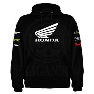 Sudadera Hon con o sin capucha y con o sin bolso tipo canguro con logos personalizados del mundo motor. Nombre personalizado a elegir. imagen 1