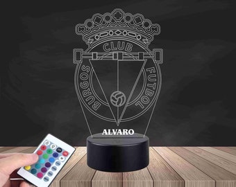 Lampada LED 3D con scudo da calcio personalizzabile, lampada per auto a LED, lampada da scrivania a LED, lampada che cambia colore