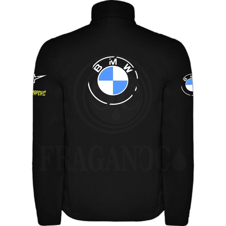 Chaqueta cortavientos softshell Bm con logos motor para moteros. Personalizada con vinilo textil de 1ra calidad. mw imagen 2