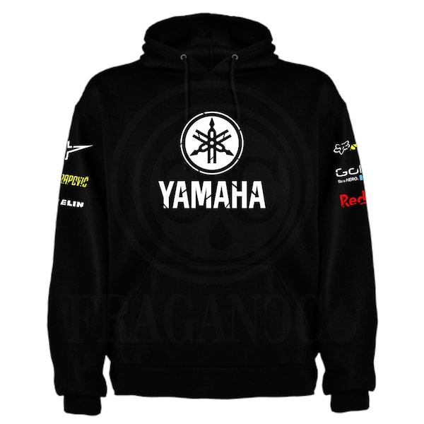 Yama sweatshirt met of zonder capuchon en met of zonder kangoeroezak met gepersonaliseerde logo's uit de motorwereld. Aangepaste naam om uit te kiezen.