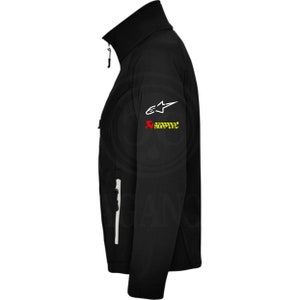 Veste coupe-vent softshell Fant, avec logos moteurs pour les motards. Personnalisé avec du vinyle textile de 1ère qualité. image 9