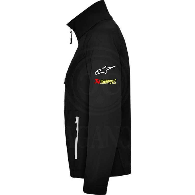 Veste coupe-vent softshell Fant, avec logos moteurs pour les motards. Personnalisé avec du vinyle textile de 1ère qualité. image 9