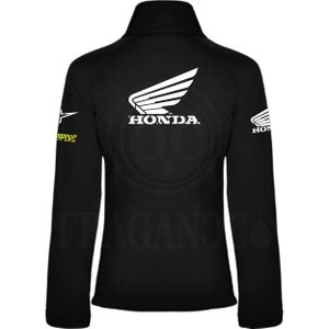 Hon softshell windbreaker jacket with motor logos for bikers. Personalized with 1st quality textile vinyl. image 7