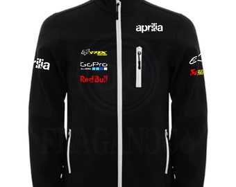 April softshell windbreaker jacket, with motor logos for bikers. Personalized with 1st quality textile vinyl. Mod. PL