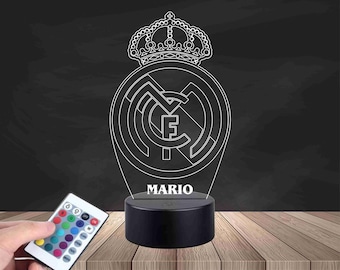 Lampa led 3d escudo futbol, Lámpara LED para coche, Lámpara escritorio LED, Lámpara cambio de colores