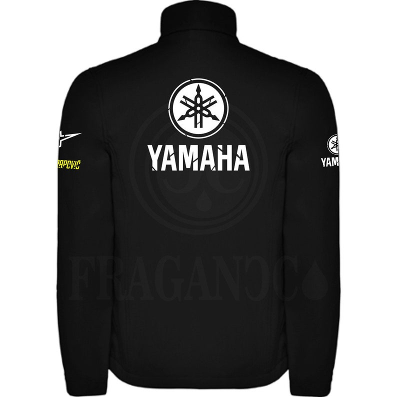 Yama softshell windbreaker jacket, with motor logos for bikers. Personalized with 1st quality textile vinyl. image 2