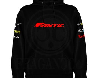 Fant sweatshirt with or without hood and with or without kangaroo bag with personalized logos from the motor world. Custom name to choose from.