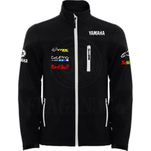 Yama softshell windbreaker jacket, with motor logos for bikers. Personalized with 1st quality textile vinyl. image 1