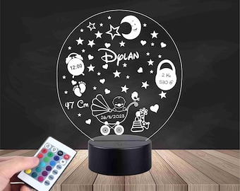 Lampe LED de Noël 3D, lampe LED pour les parents. Lampe de bureau LED, cadeau de naissance idéal bébé