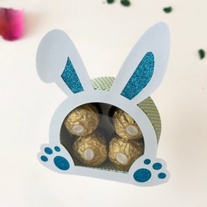 Easter Bunny Candy Box SVG - Fichiers de découpe numérique pour Cricut et plus de cadeaux, cadeaux personnalisés, cadeaux de Noël,