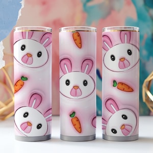 Cute Bunny Illustration: 20oz Straight Tumbler Wrap