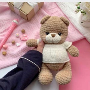 Cute Crochet Bear Pattern PDF - Easy Amigurumi Teddy Toy for Kids & Beginners